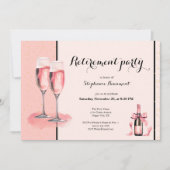 Invitation Women's Retirement Pink Cream Champagne  (Devant)