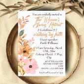 Invitation Women's Spring Retreat Pink Floral Boho Christian 