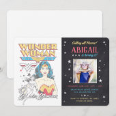 Invitation Wonder Woman Chalkboard Photo Anniversaire (Devant / Derrière)