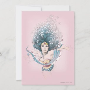 Invitation Wonder Woman et Fleurs