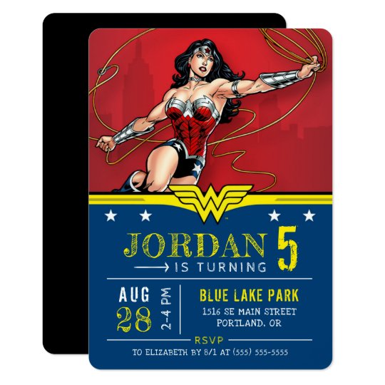 Invitation Wonder Woman Joyeux Anniversaire Zazzle Be