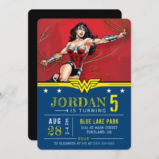 Invitation Wonder Woman Joyeux Anniversaire Zazzle Be