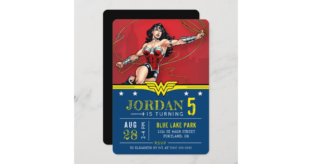 Invitation Wonder Woman Joyeux Anniversaire Zazzle Be