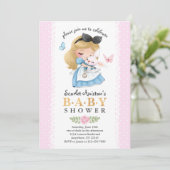 Invitation Wonderland Girl Baby shower (Debout devant)