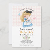 Invitation Wonderland Girl Baby shower (Devant)