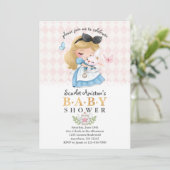 Invitation Wonderland Girl Baby shower (Debout devant)