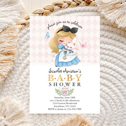 Invitation Wonderland Girl Baby shower