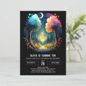 Invitation Wonderland Grove Anniversaire Whimsical (Debout devant)