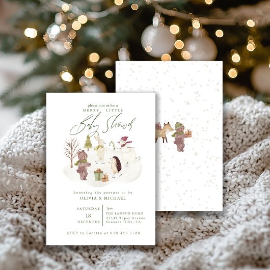 Invitation Wonderland Joyeux Petit Baby shower de Noël