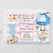 Invitation Wonderland lingerie douche nuptiale bleu rose (Devant)