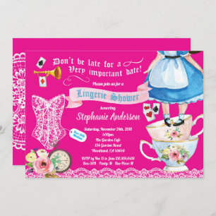 Invitation Wonderland lingerie douche nuptiale douche chaude 