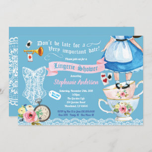 Invitation Wonderland lingerie douche nuptiale douche rose bl