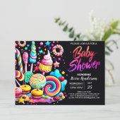 Invitation Wonderland Lollipop Baby shower (Debout devant)