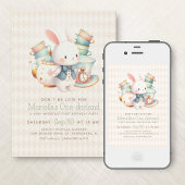 Invitation Wonderland Rabbit Tea Party 1er anniversaire