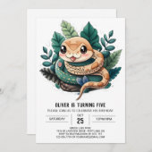 Invitation Wonderland Reptile Adventure Anniversaire (Devant / Derrière)