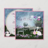 Invitation Wonderland Sip & See Baby shower (Devant / Derrière)