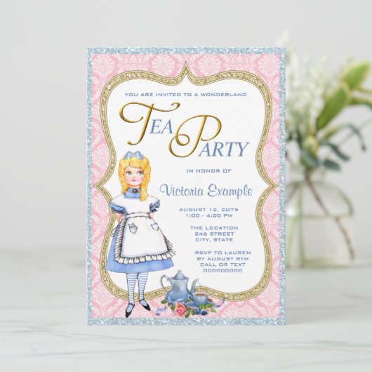 Invitation Wonderland Tea Party (Debout devant)