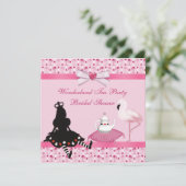 Invitation Wonderland Tea Party Flamants roses roses Fête de  (Debout devant)