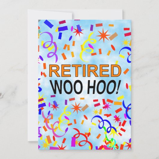 Invitation Woo Hoo Confetti Parti Ciel Bleu (Devant)