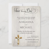 Invitation Wood Christian Two Become One (Devant)