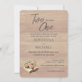 Invitation Wood Christian Two Become One Wedding (Devant)