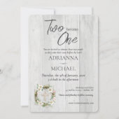 Invitation Wood Christian Two Become One Wedding (Devant)