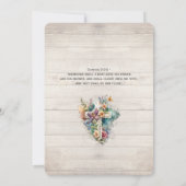 Invitation Wood Cross Floral Christian Two Become One (Dos)