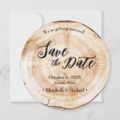 Invitation Wood Grain Mariage rustique Enregistrer la photo d (Devant)