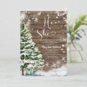 Invitation Wood He ou She À feuillage persistant Winter Genre (Debout devant)
