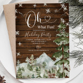 Invitation Wood Oh What Fun ! Noël Fleurs hiver