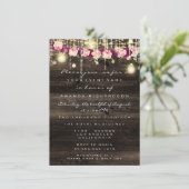 Invitation Wood Rustic Gold Lumières Jar Mariage de la mariée (Debout devant)