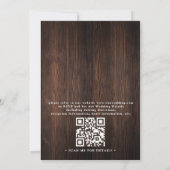 Invitation Wood Rustic String Light Country QR Code Wedding (Dos)