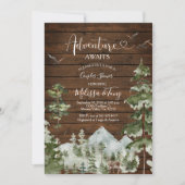 Invitation Wood Winter aventure attend couple Douche (Devant)