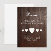 Invitation Wooden Will You Be My MAID OF HONOR (Devant / Derrière)
