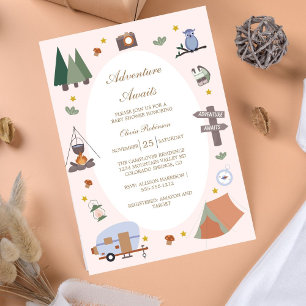 Invitation Woodland Adventure Attend le Baby shower de campin