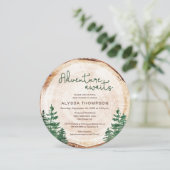 Invitation Woodland Adventure attend le Baby shower rustique (Debout devant)