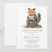 Invitation Woodland Adventure Baby Shower (Devant / Derrière)