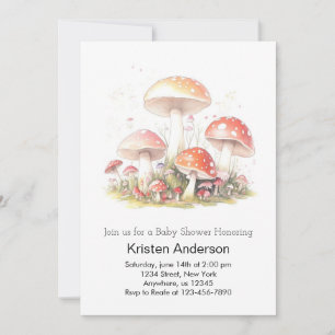 Invitation Woodland Adventure Champagne Dream Girl Baby showe