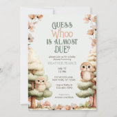 Invitation Woodland Animal Owl Baby Shower (Devant)