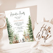 Invitation Woodland Animals Adventure Await Baby shower