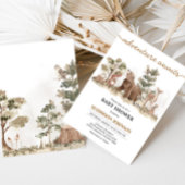 Invitation Woodland Animals Adventure Await Baby shower
