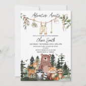 Invitation Woodland Animals Adventure Awaits Baby Shower (Devant)