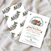 Invitation Woodland Animals Baby Book Douche