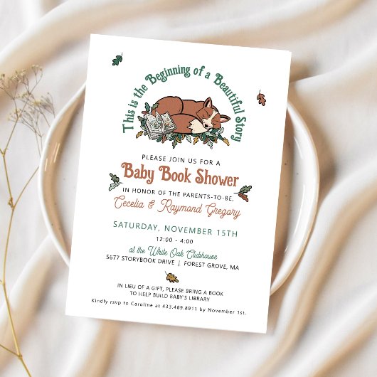 Invitation Woodland Animals Baby Book Douche