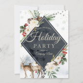 Invitation Woodland Animals Diamond Corporate Holiday Party (Devant)