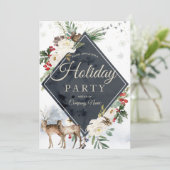 Invitation Woodland Animals Diamond Corporate Holiday Party (Debout devant)