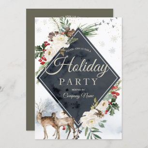 Invitation Woodland Animals Diamond Corporate Holiday Party