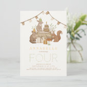 Invitation Woodland Animals Forest Party Anniversaire de enfa (Debout devant)
