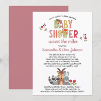 Woodland Animals Girl Baby shower par la poste