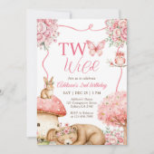Invitation Woodland Animals Two Wild 2nd Birthday (Devant)